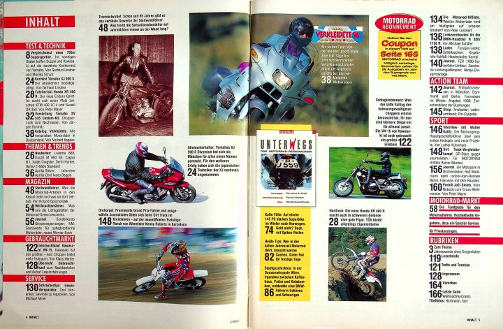 Inhaltsverzeichnis Motorrad 01/1995
