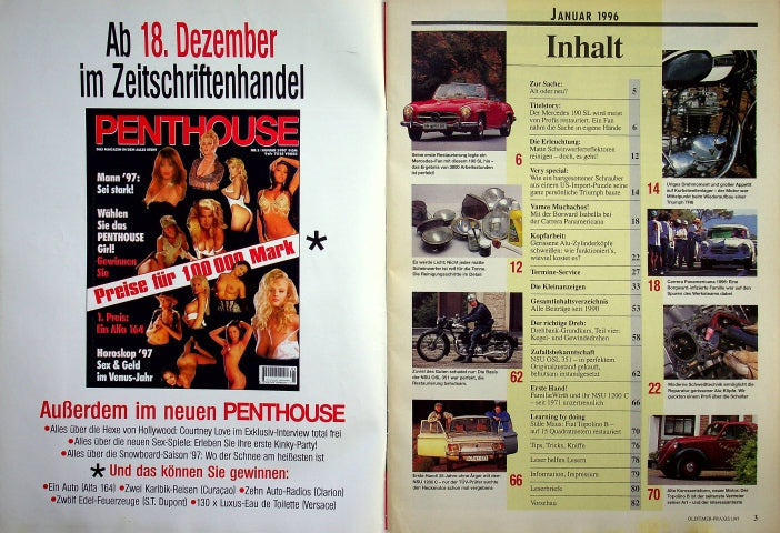 Inhaltsverzeichnis Oldtimer Praxis 01/1997