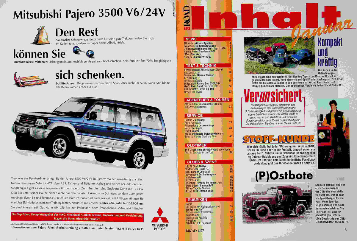 Inhaltsverzeichnis Offroad 01/1997