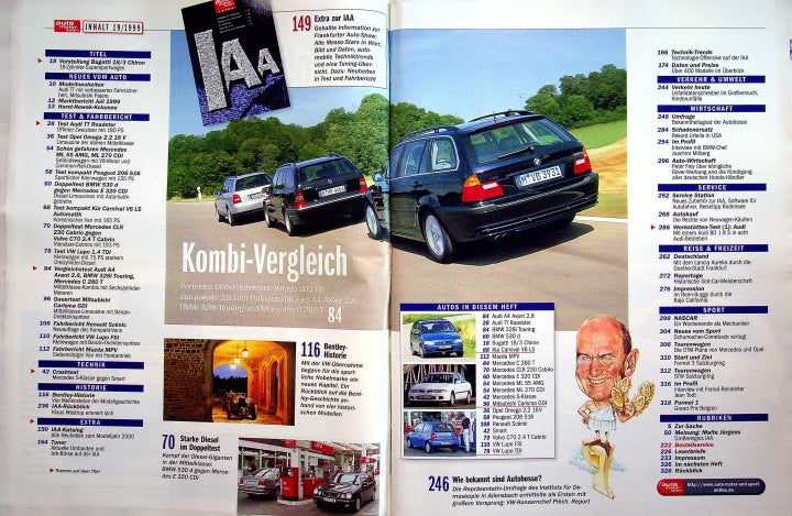 Inhaltsverzeichnis Auto Motor und Sport 01/1999