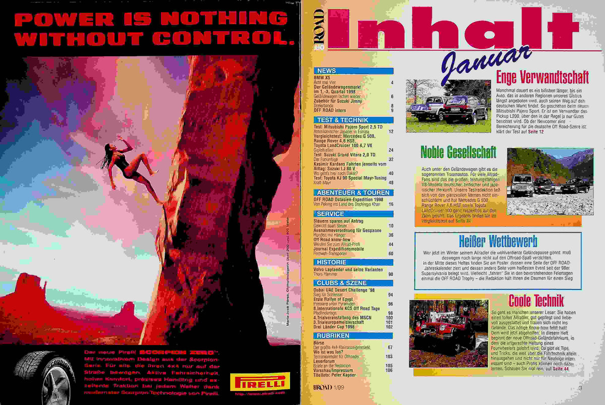 Inhaltsverzeichnis Offroad 01/1999