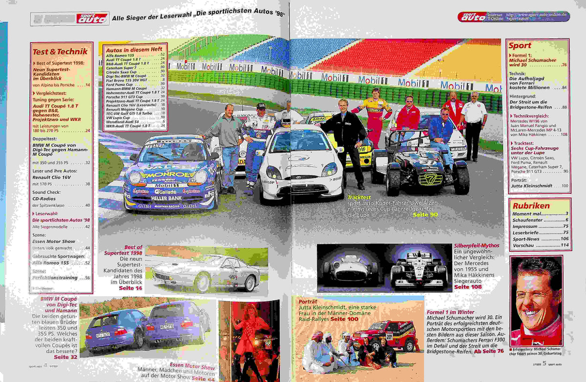 Inhaltsverzeichnis Sport Auto 01/1999