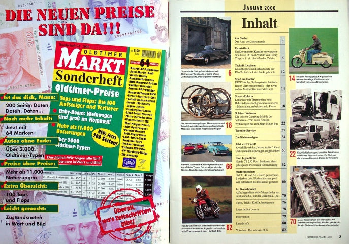 Inhaltsverzeichnis Oldtimer Praxis 01/2000