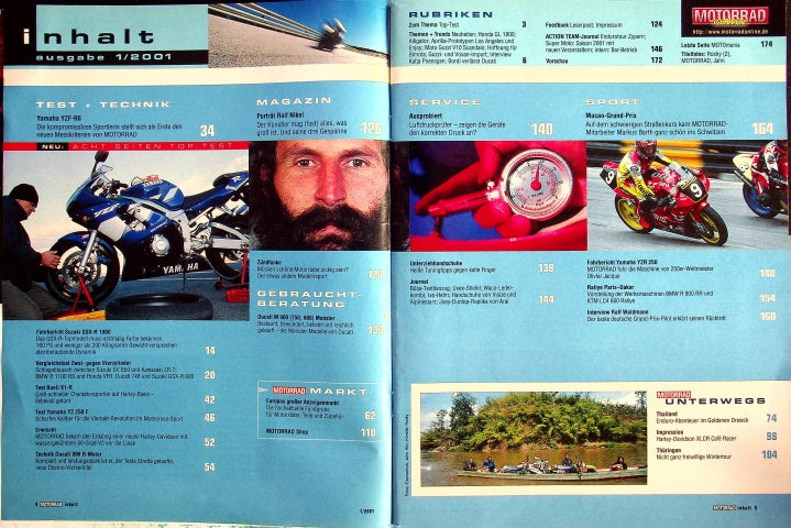 Inhaltsverzeichnis Motorrad 01/2000