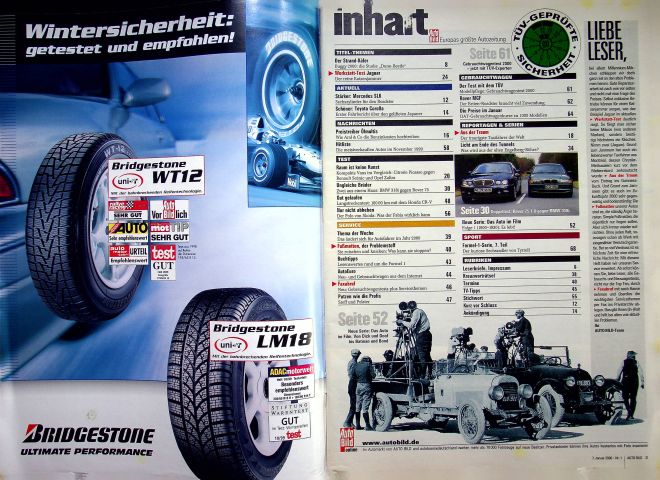 Inhaltsverzeichnis Auto Bild 01/2000