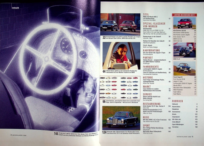 Inhaltsverzeichnis Motor Klassik 01/2002