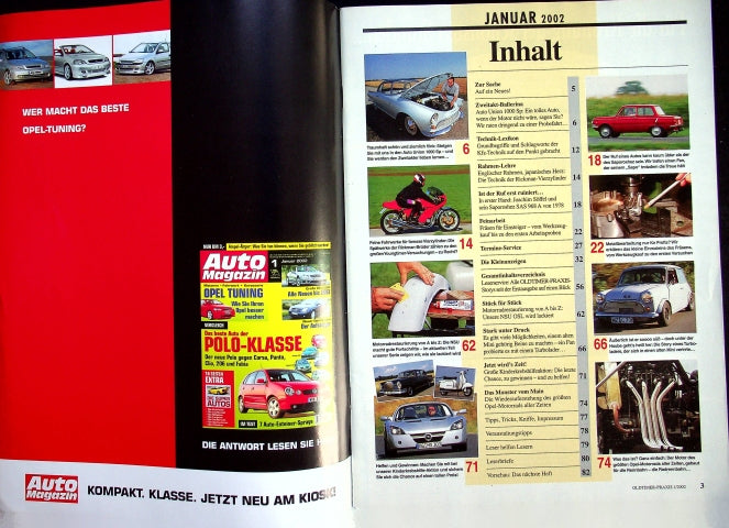 Inhaltsverzeichnis Oldtimer Praxis 01/2002