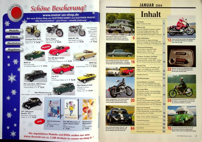 Inhaltsverzeichnis Oldtimer Praxis 01/2004