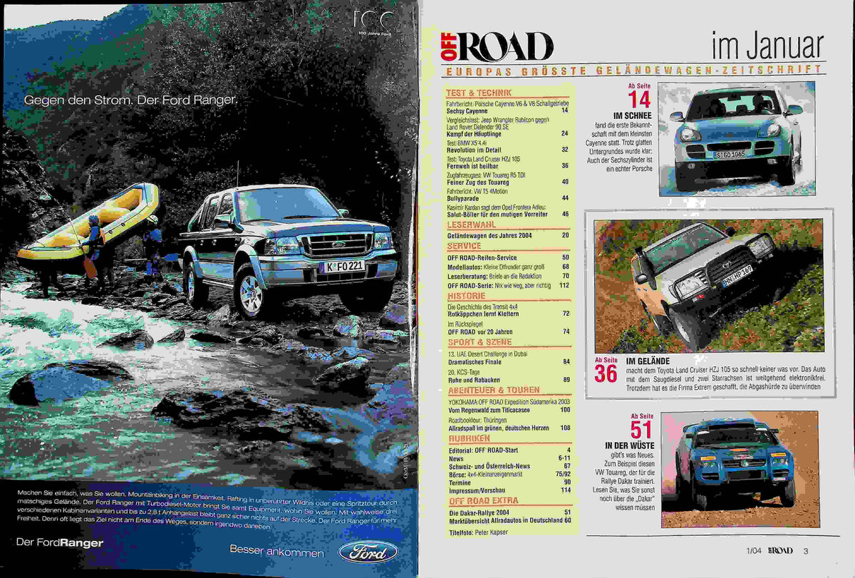 Inhaltsverzeichnis Offroad 01/2004
