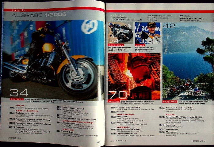 Inhaltsverzeichnis Motorrad 01/2005