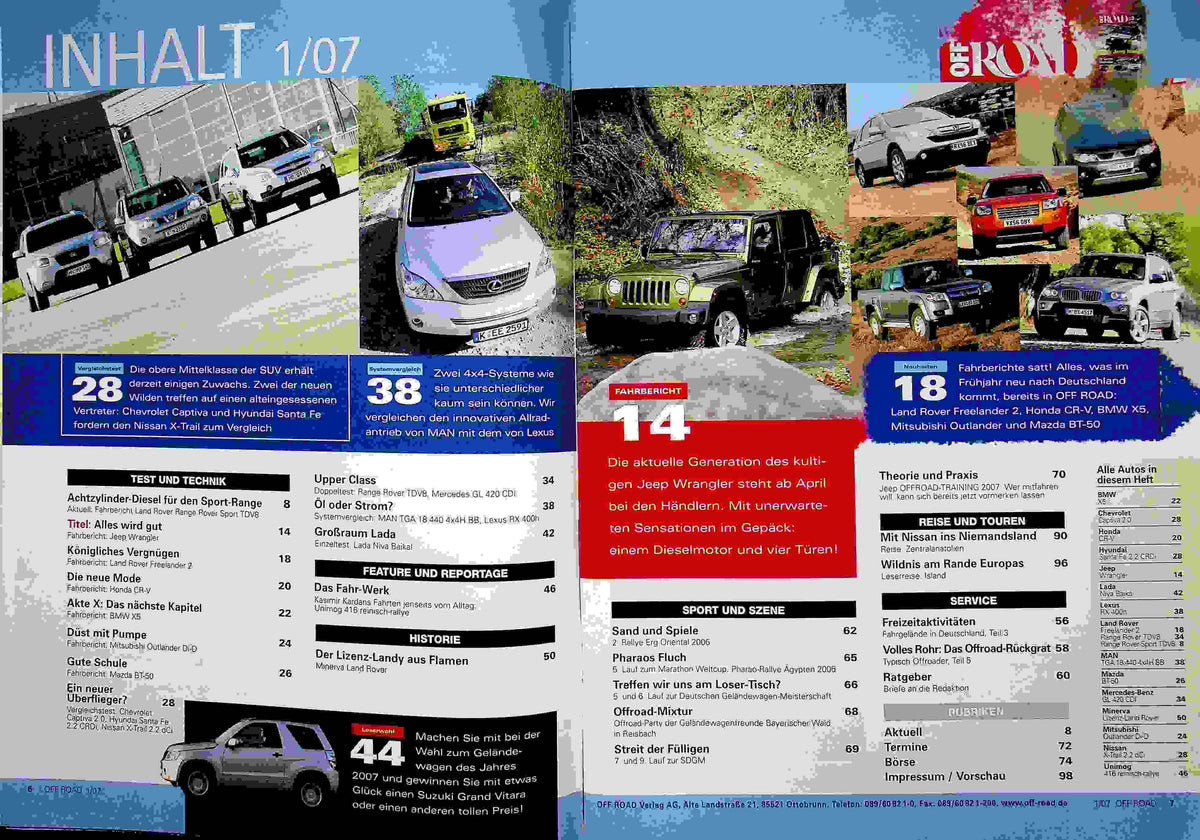 Inhaltsverzeichnis Offroad 01/2007