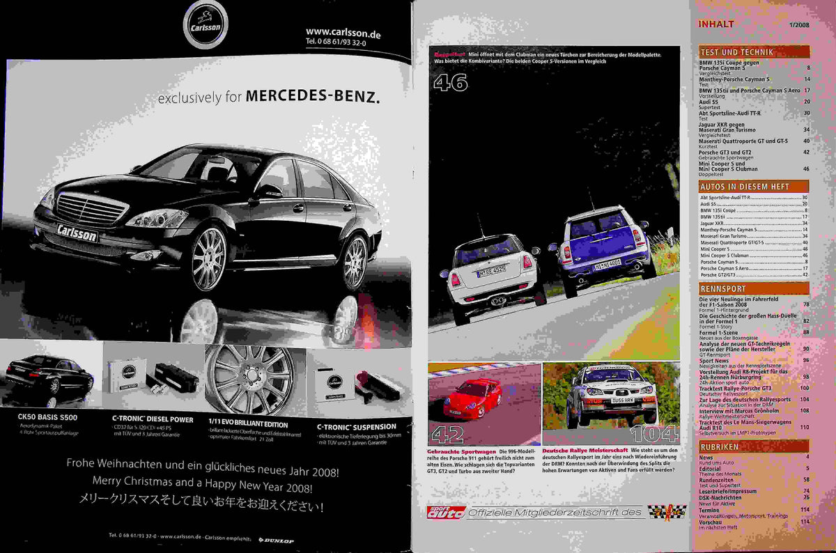 Inhaltsverzeichnis Sport Auto 01/2008