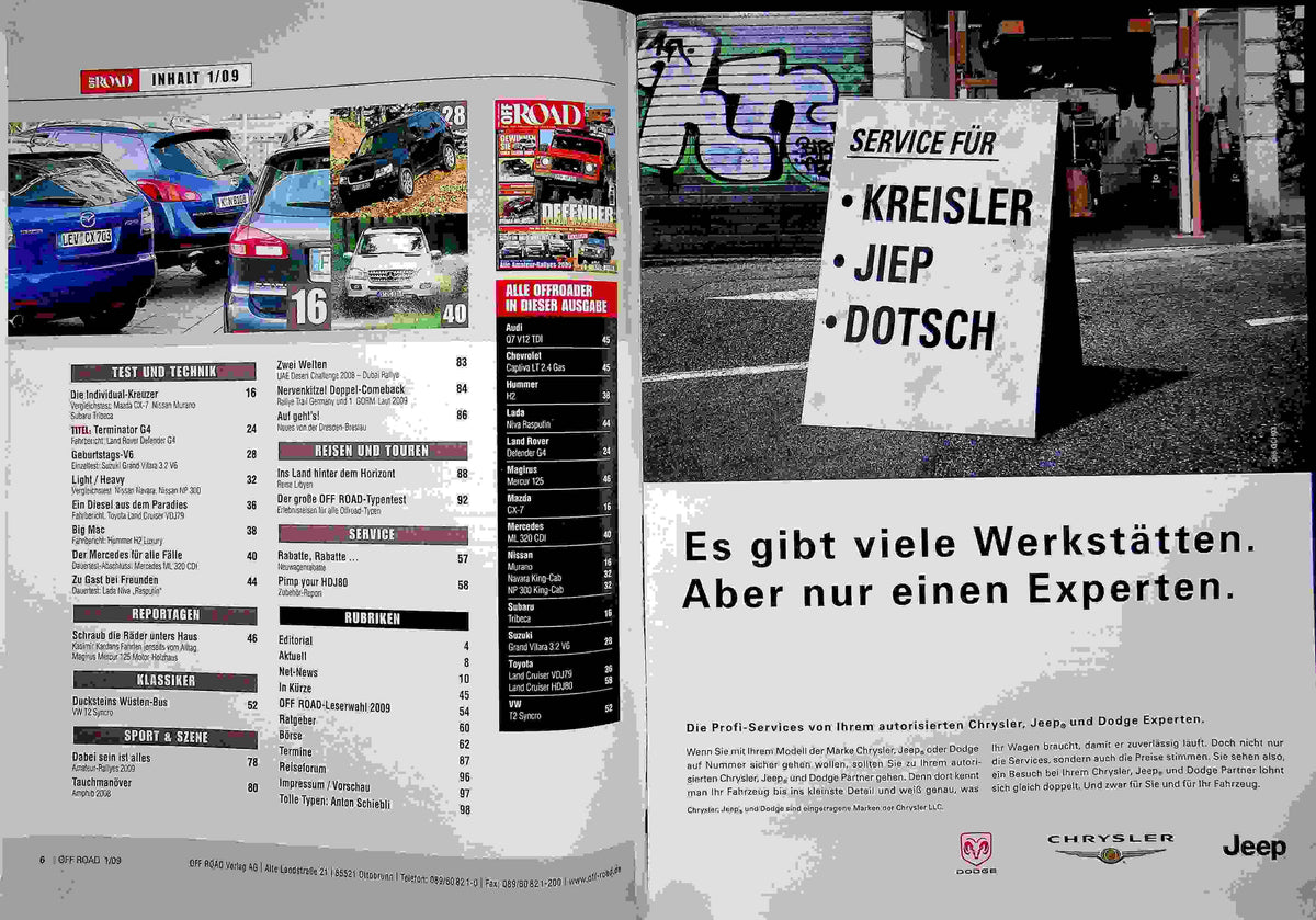 Inhaltsverzeichnis Offroad 01/2009