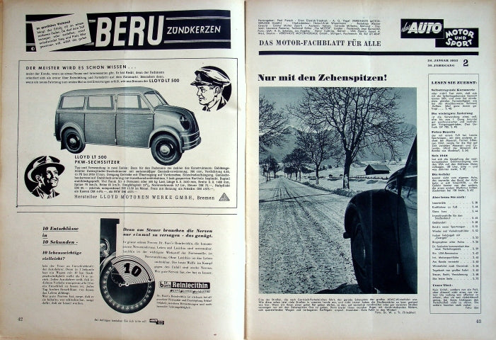 Inhaltsverzeichnis Auto Motor und Sport 02/1953