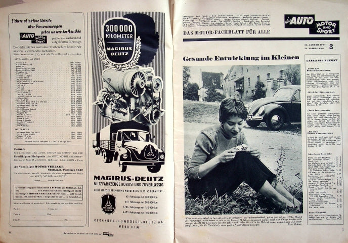 Inhaltsverzeichnis Auto Motor und Sport 02/1954