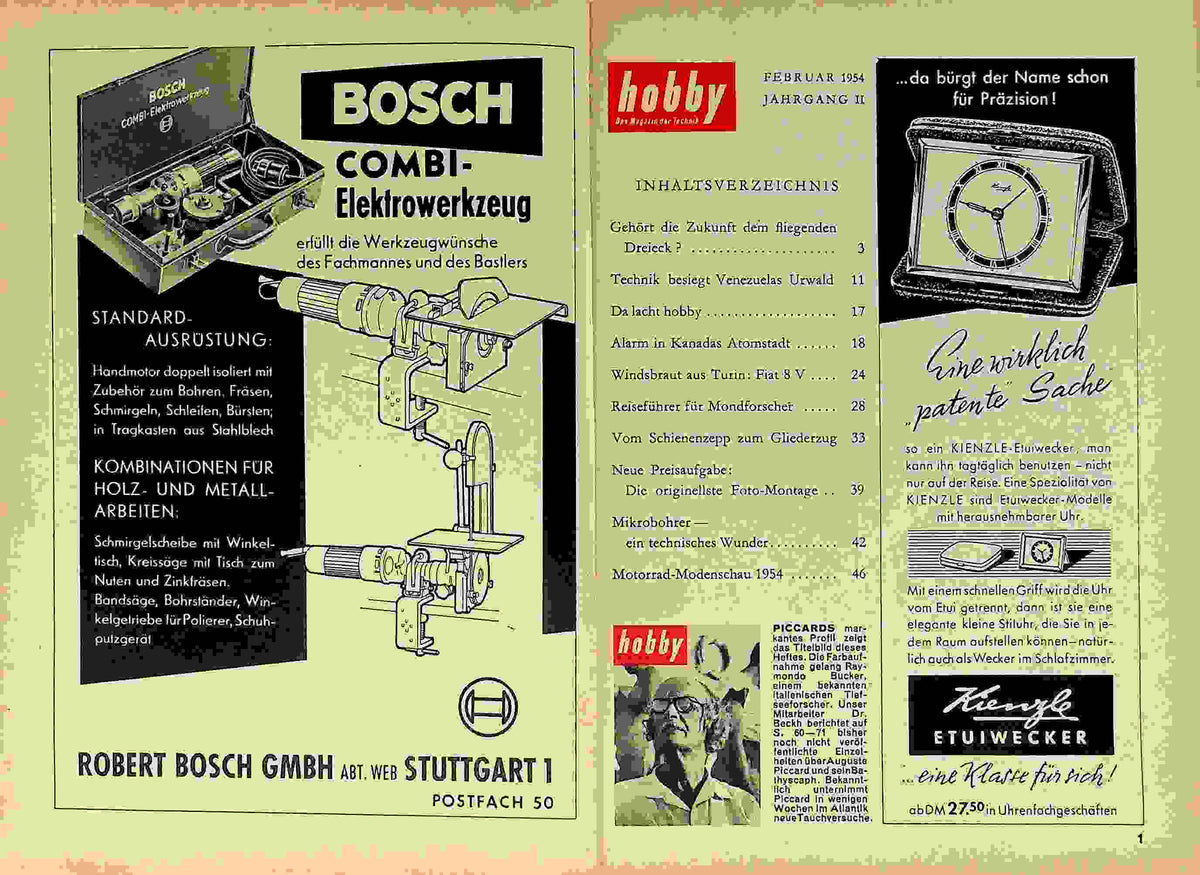 Inhaltsverzeichnis Hobby 02/1954