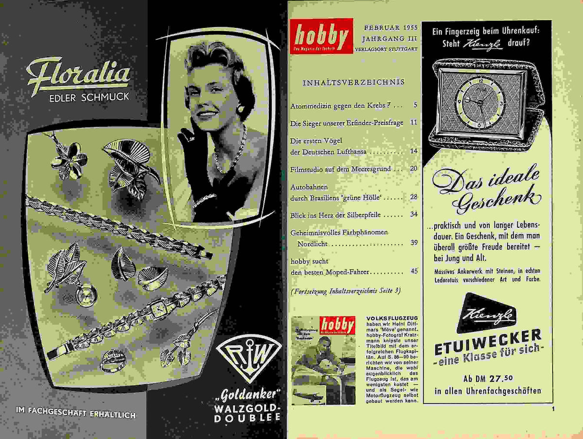 Inhaltsverzeichnis Hobby 02/1955