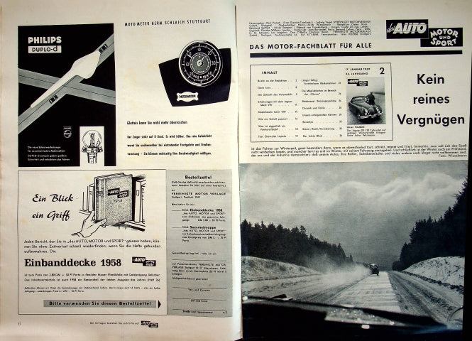 Inhaltsverzeichnis Auto Motor und Sport 02/1959