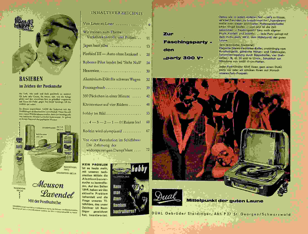 Inhaltsverzeichnis Hobby 02/1959