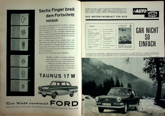 Inhaltsverzeichnis Auto Motor und Sport 02/1960
