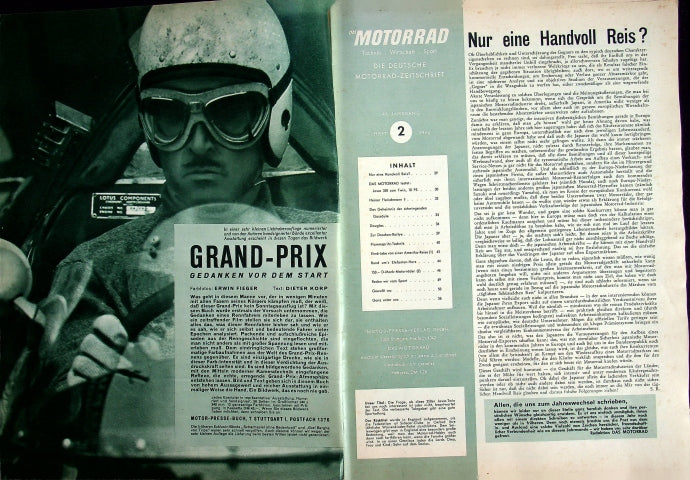 Inhaltsverzeichnis Motorrad 02/1964