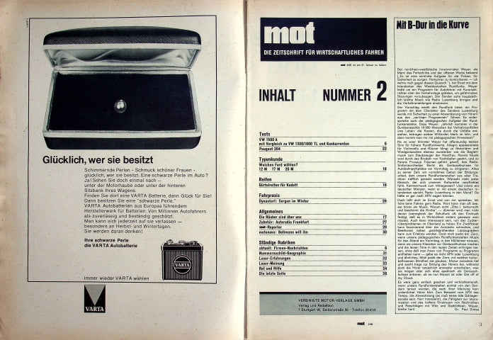 Inhaltsverzeichnis MOT 02/1966