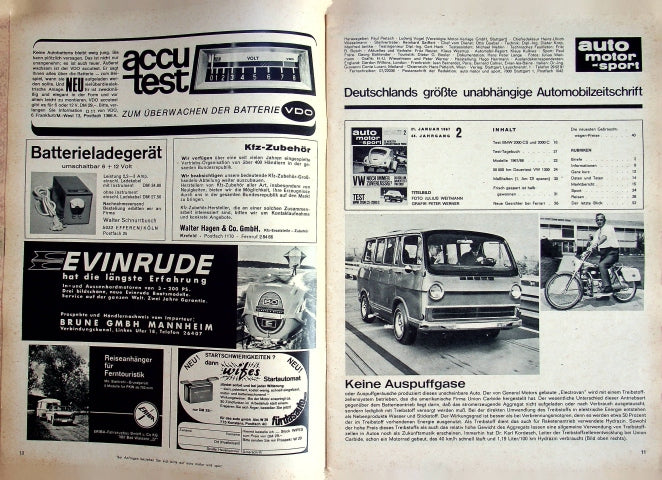 Inhaltsverzeichnis Auto Motor und Sport 02/1967