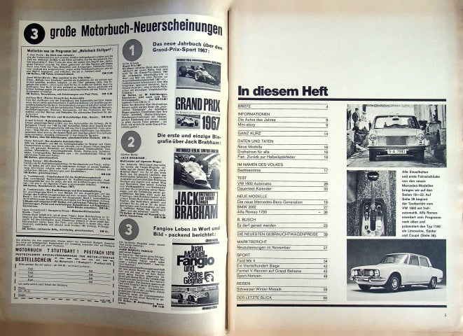 Inhaltsverzeichnis Auto Motor und Sport 02/1968