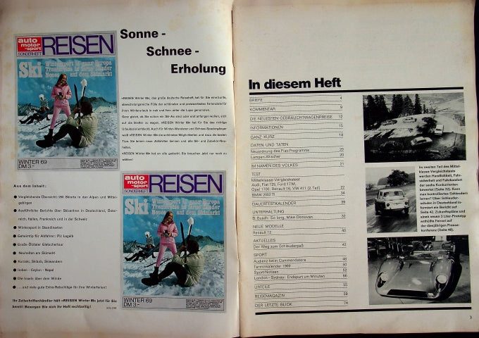Inhaltsverzeichnis Auto Motor und Sport 02/1969
