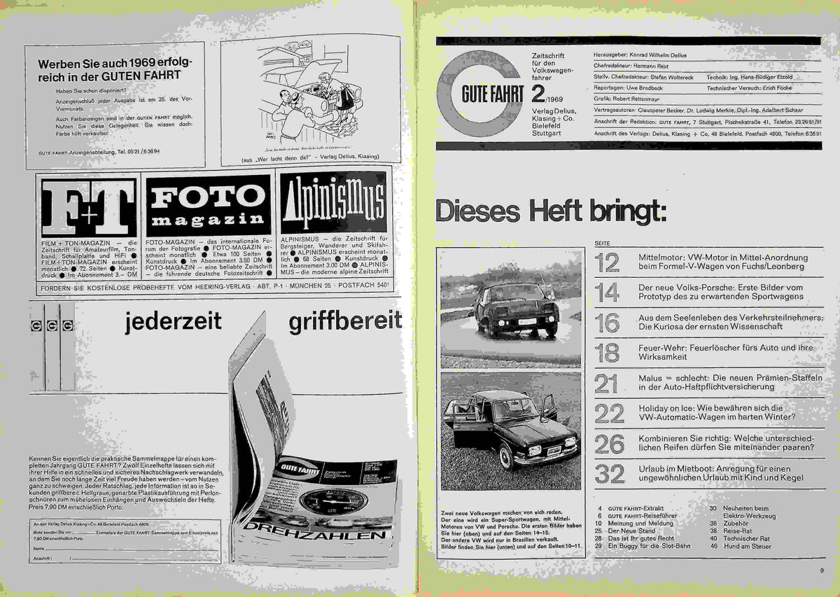 Inhaltsverzeichnis Gute Fahrt 02/1969