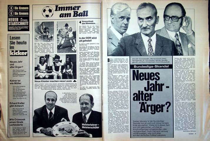 Inhaltsverzeichnis Kicker 02/1972