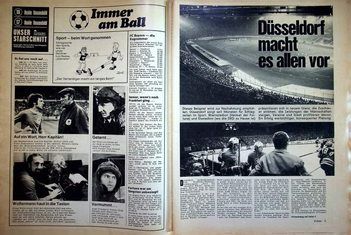Inhaltsverzeichnis Kicker 02/1973