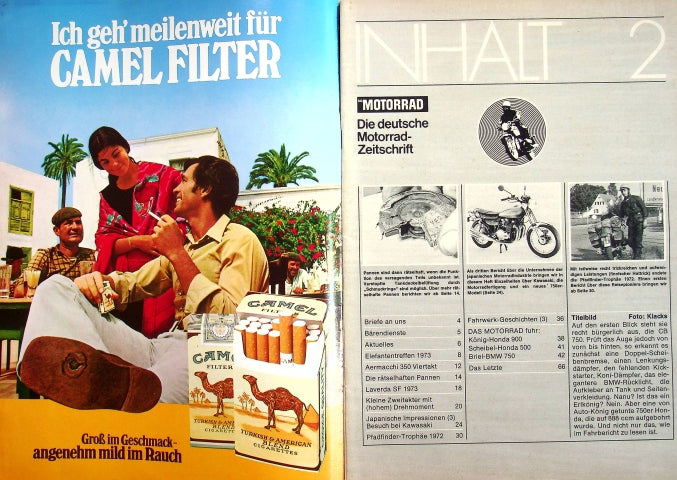 Inhaltsverzeichnis Motorrad 02/1973