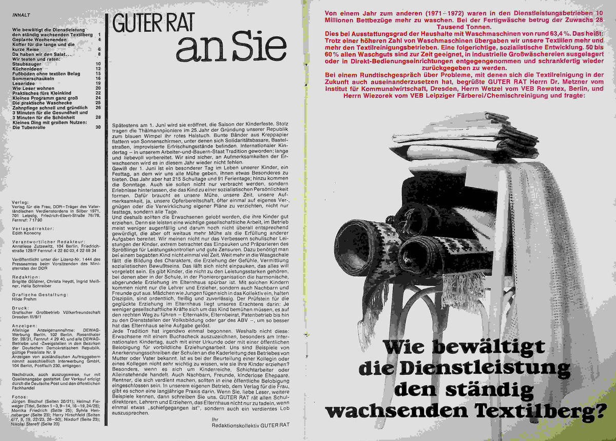 Inhaltsverzeichnis Guter Rat 02/1974