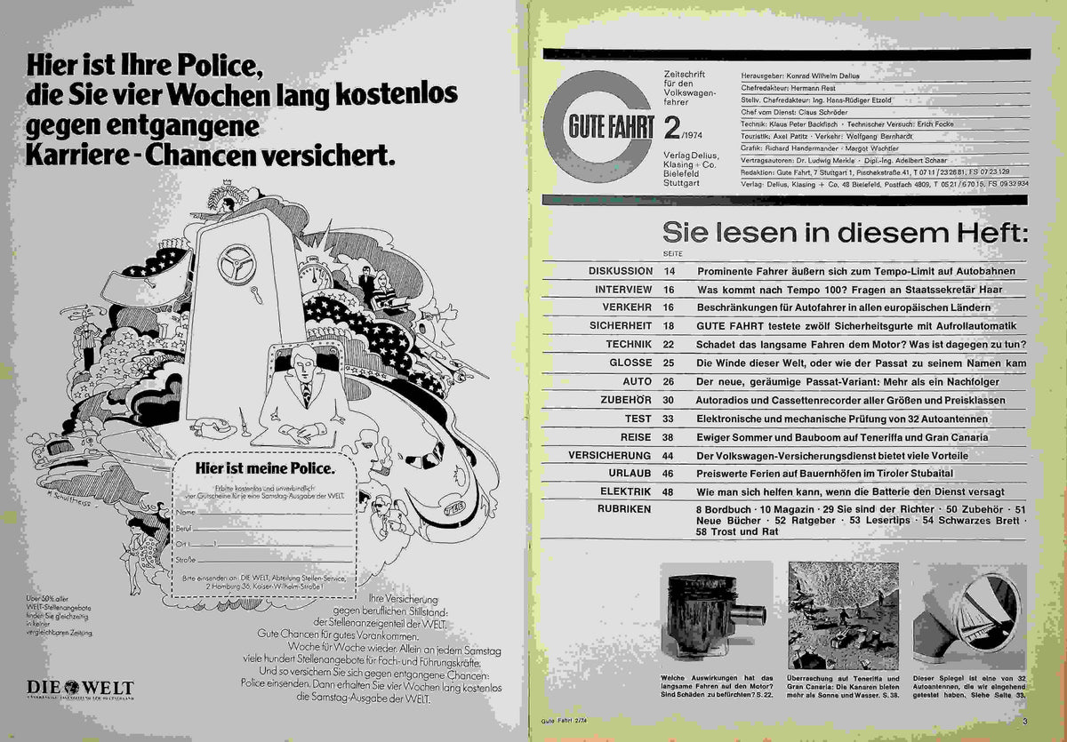 Inhaltsverzeichnis Gute Fahrt 02/1974