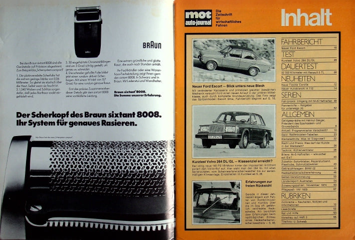Inhaltsverzeichnis MOT 02/1975