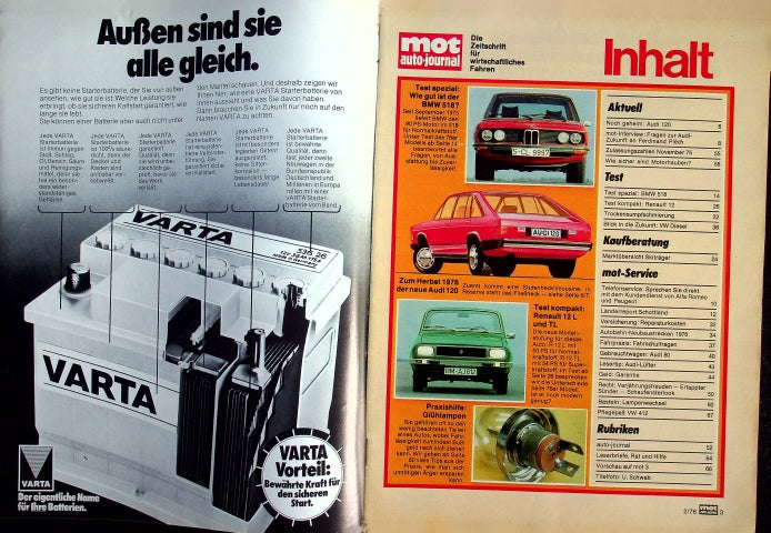 Inhaltsverzeichnis MOT 02/1976