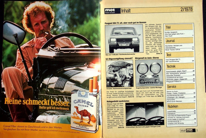Inhaltsverzeichnis MOT 02/1978