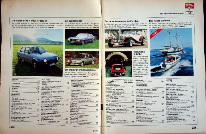 Inhaltsverzeichnis Auto Motor und Sport 02/1979