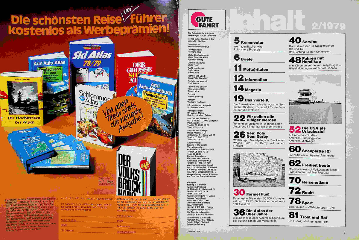 Inhaltsverzeichnis Gute Fahrt 02/1979