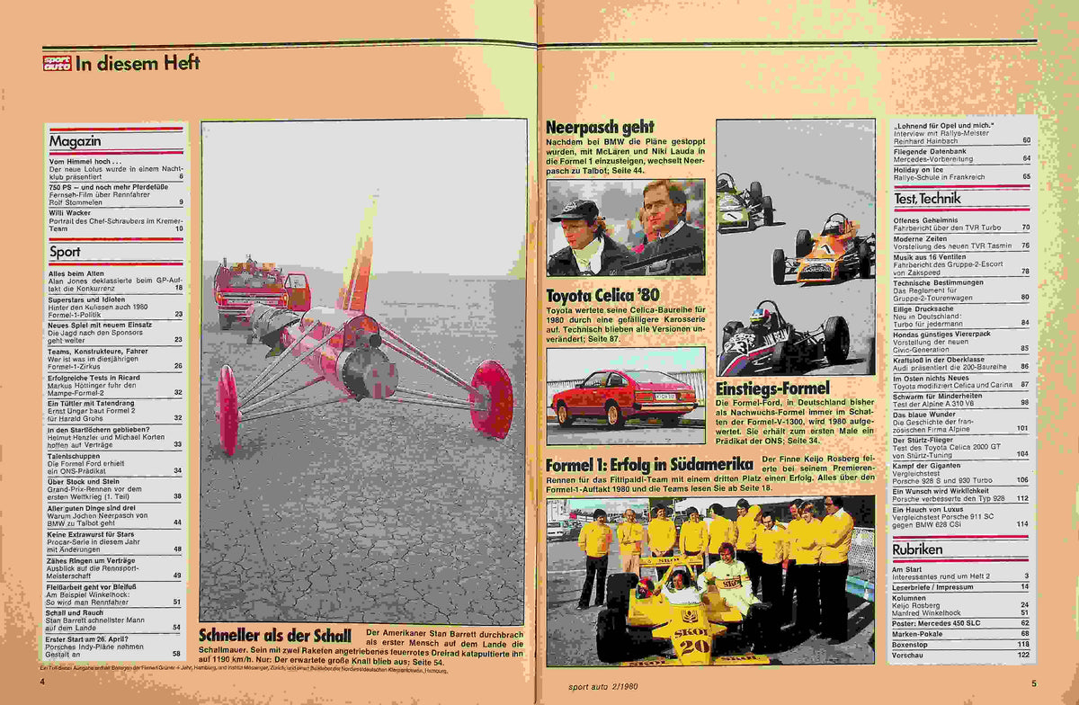 Inhaltsverzeichnis Sport Auto 02/1980