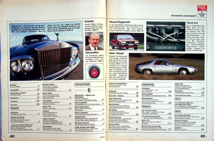 Inhaltsverzeichnis Auto Motor und Sport 02/1980