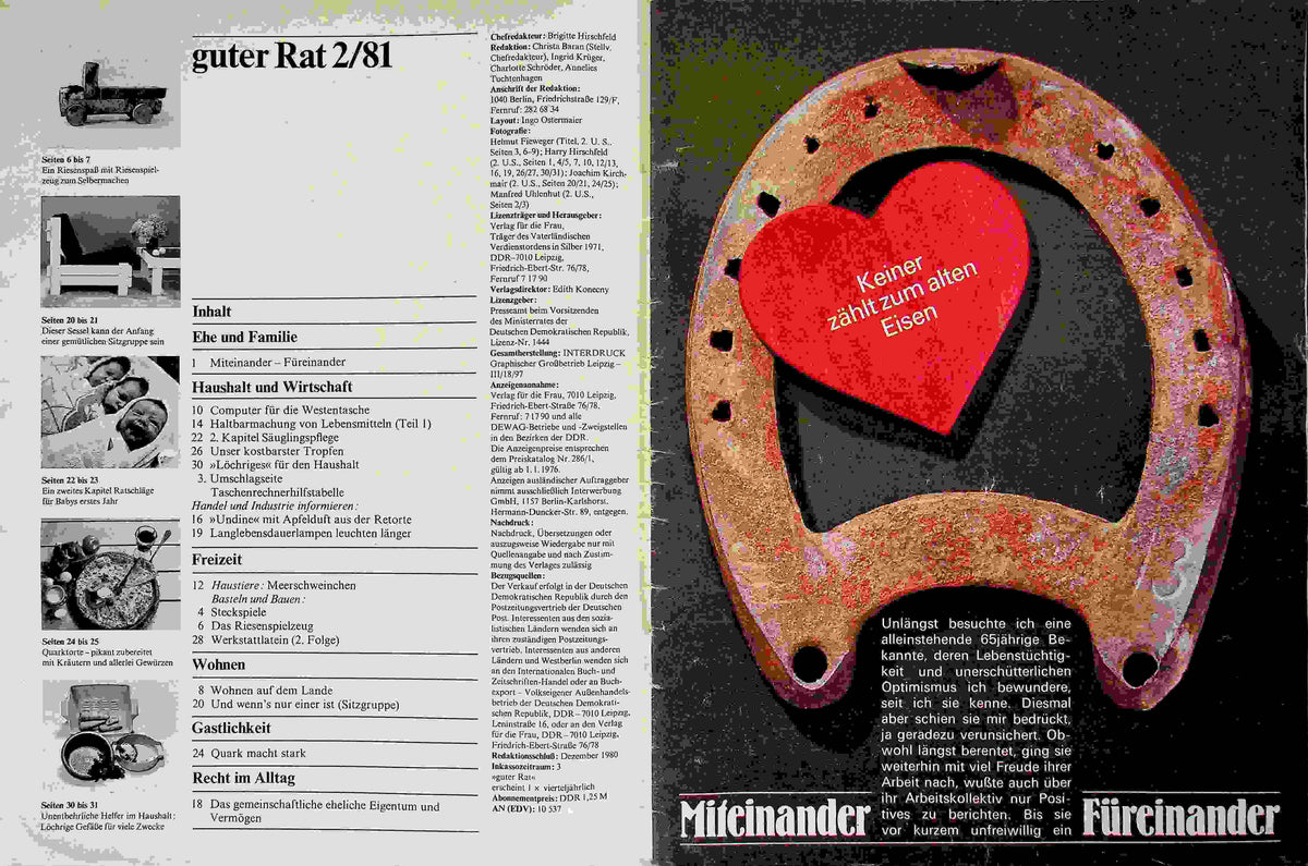 Inhaltsverzeichnis Guter Rat 02/1981