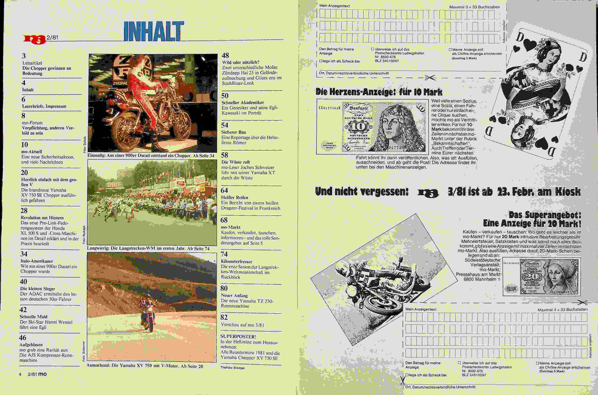 Inhaltsverzeichnis MO Magazin 02/1981