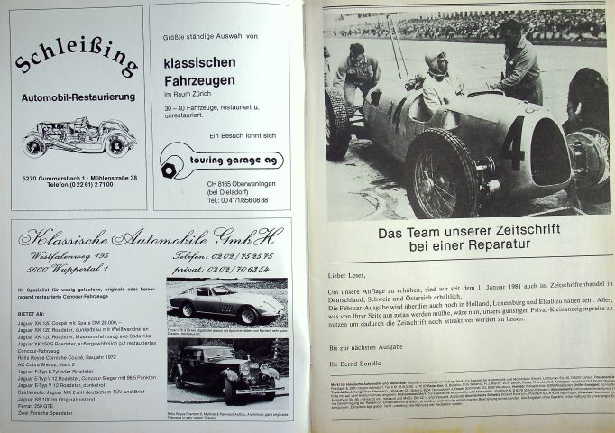 Inhaltsverzeichnis Oldtimer Markt 02/1981