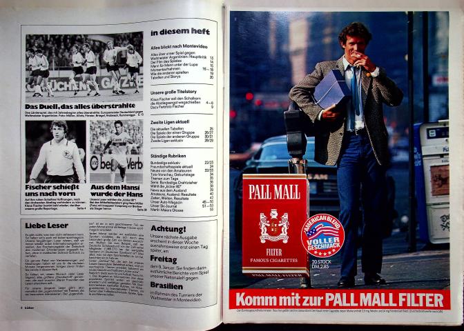Inhaltsverzeichnis Kicker 02/1981