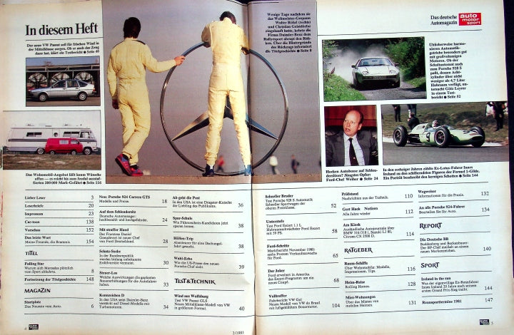 Inhaltsverzeichnis Auto Motor und Sport 02/1981