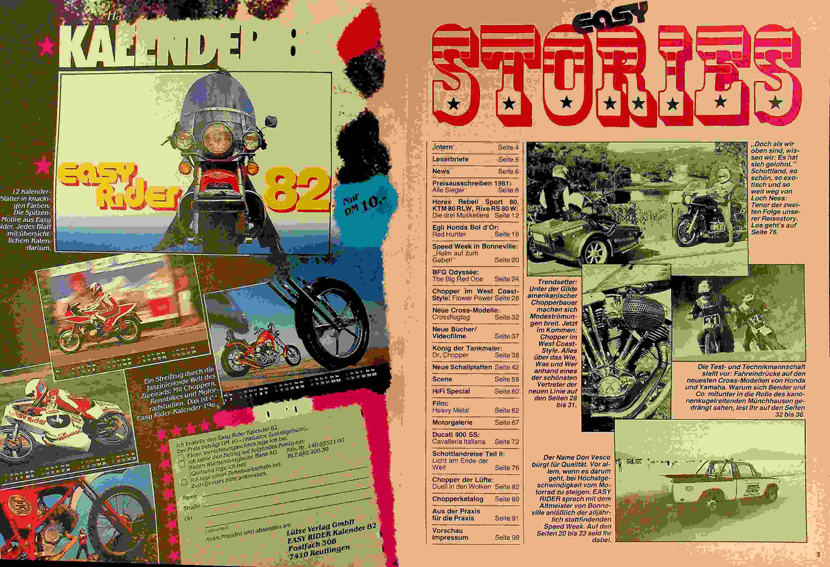 Inhaltsverzeichnis Easy Rider 02/1982
