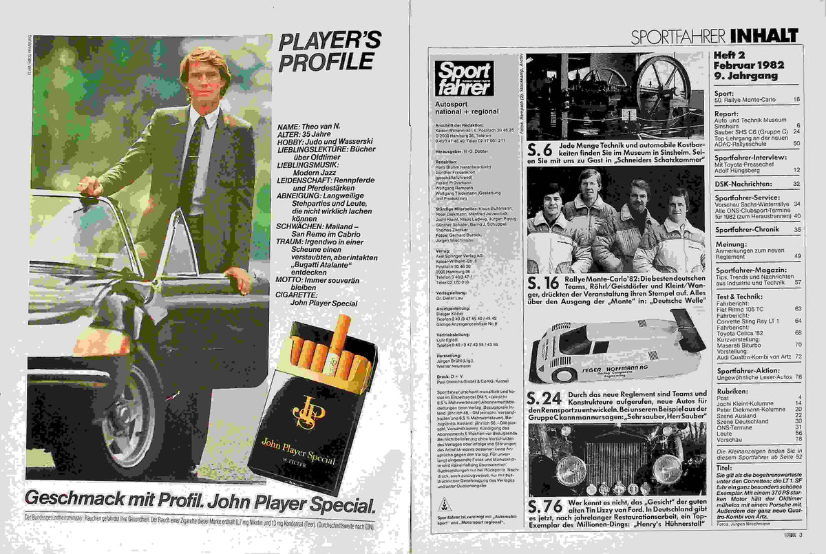 Inhaltsverzeichnis Sport Fahrer 02/1982