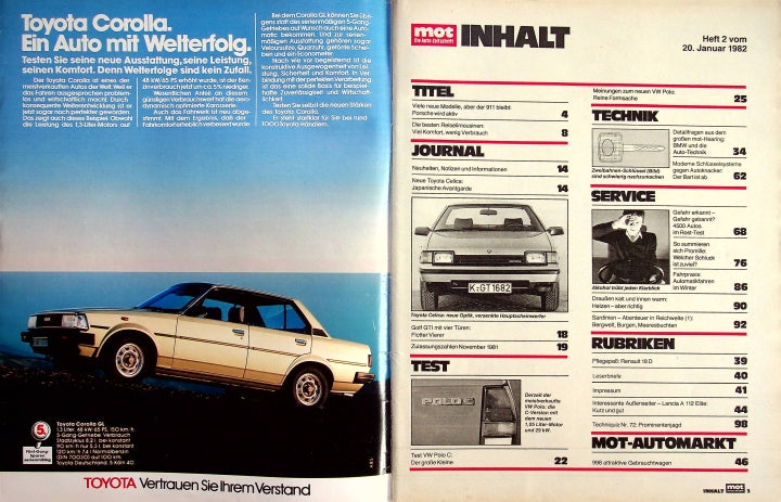 Inhaltsverzeichnis MOT 02/1982